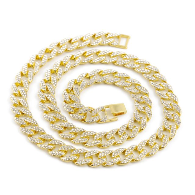 Men’s Iced Out Rhinestone Link Chains