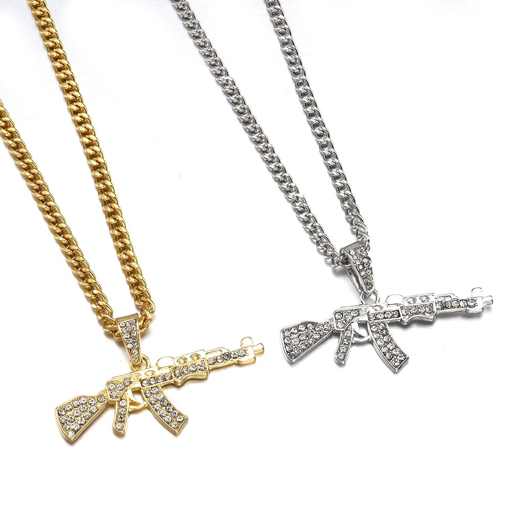 Hip-Hop Gun Shaped Pendant Necklace for Men Hip-Hop Gun Shaped Pendant Necklace for Men