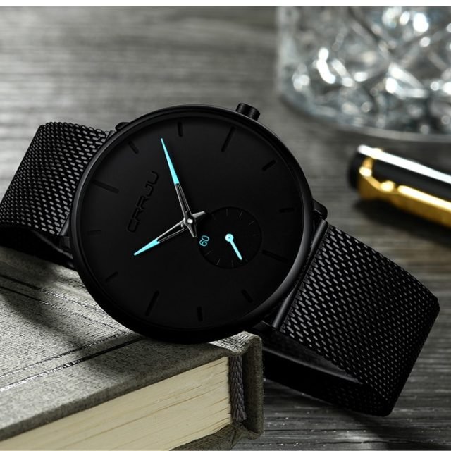 Men’s Classic Style Black Steel Watch