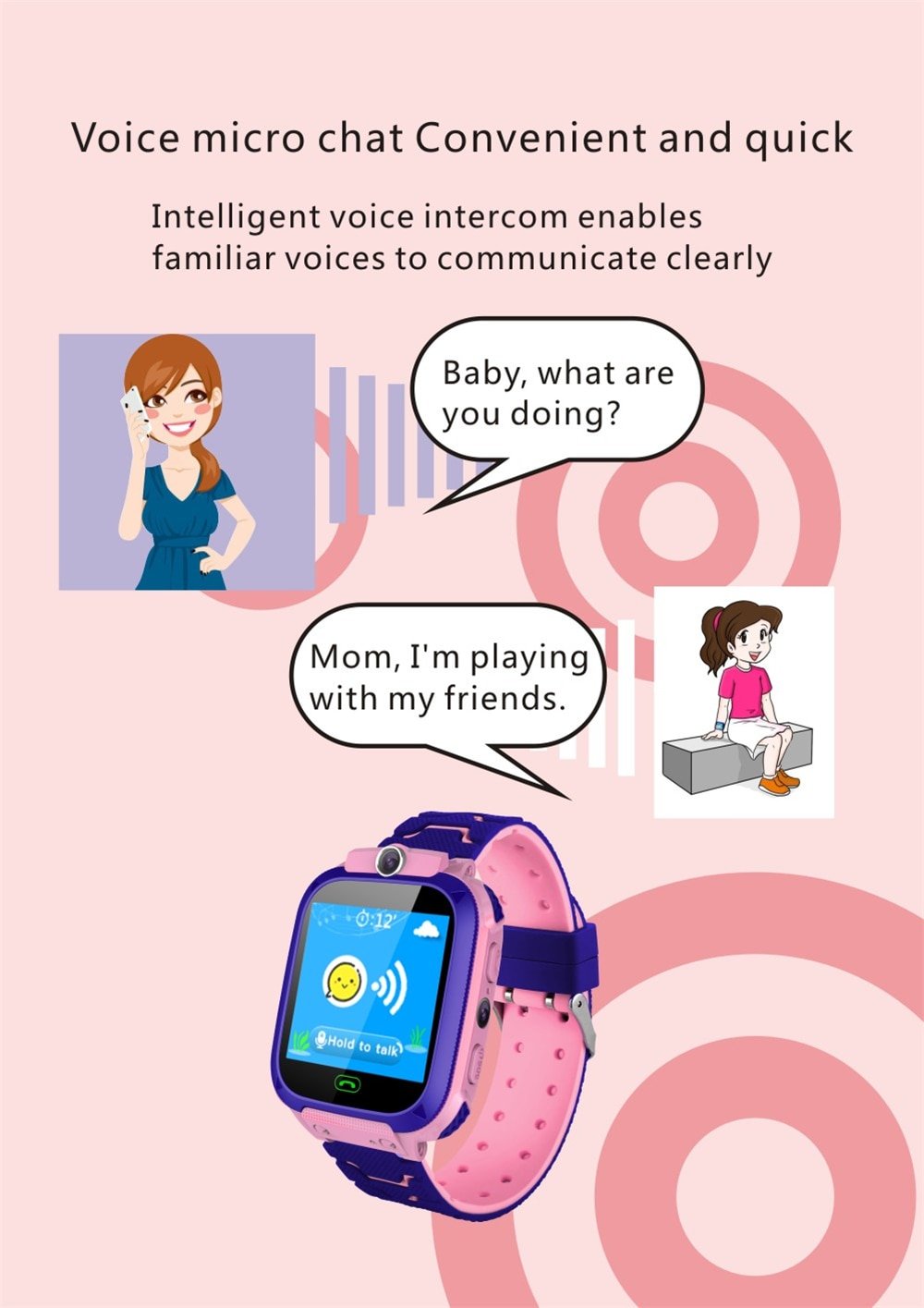 Kid's Waterproof Anti-lost Smart Watch