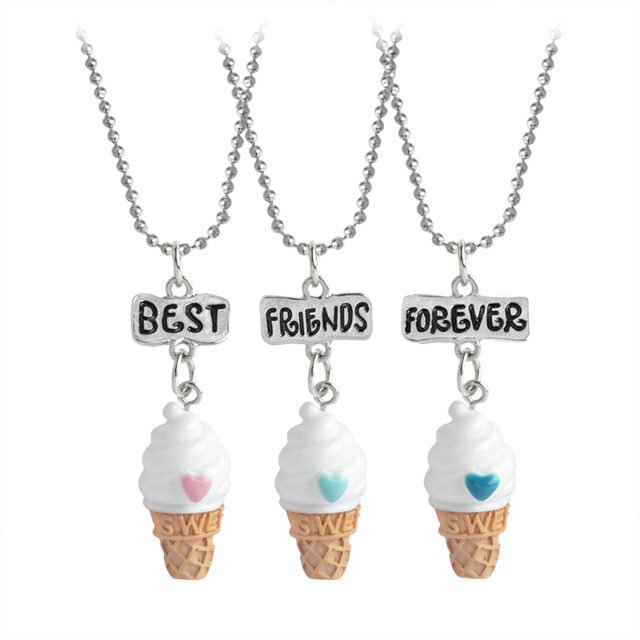 Trendy Ice-Cream Shape Resin Pendant Necklace for Girls