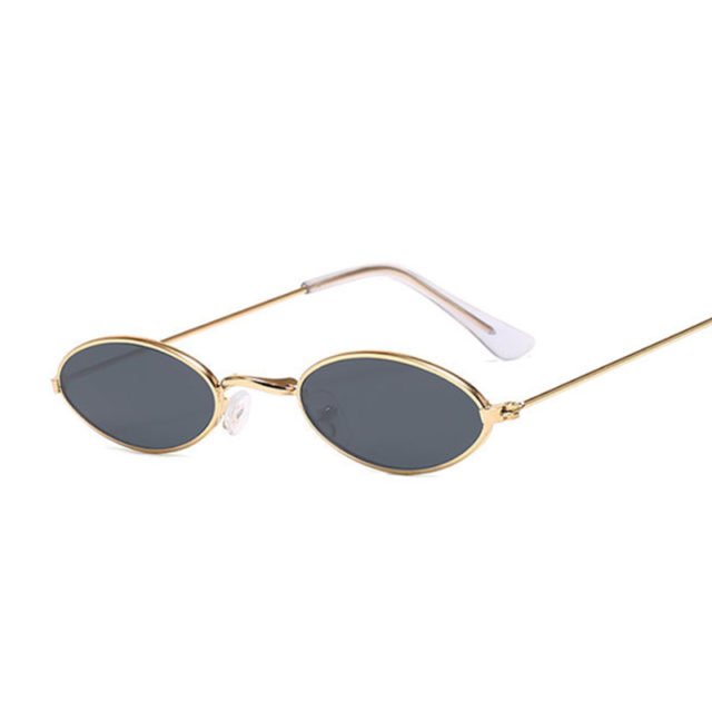 Unisex Retro Small Oval Sunglasses